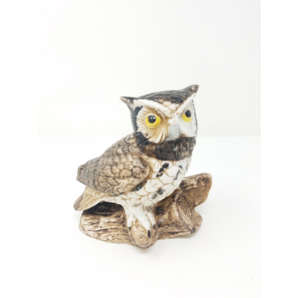 Vtg Homco Owl figurine collectible home decor porcelain animal bird farmhouse